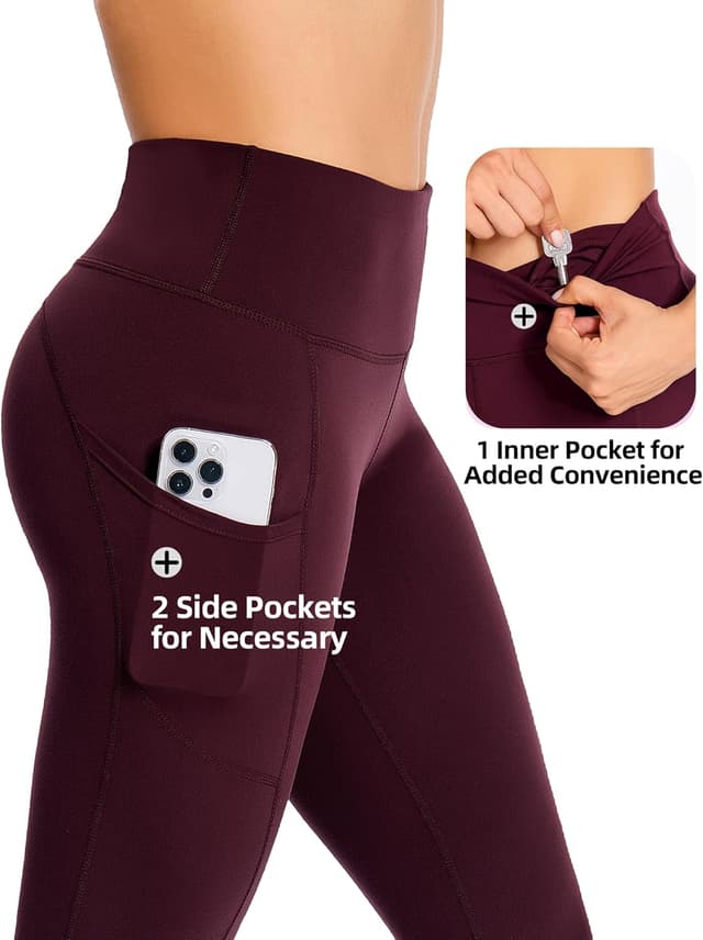 Detalle 2 de GymCope women’s high-waisted yoga leggings with tummy control and pockets