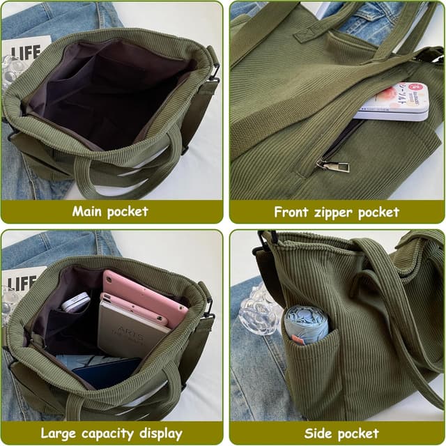 Detalle 2 de Makukke Cord Tote Bag Schultertasche 39 cm