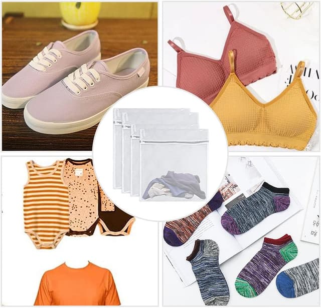 Thumbnail 4 de 4 PCS Mesh Laundry Wash Bag 60x50cm for Clothes