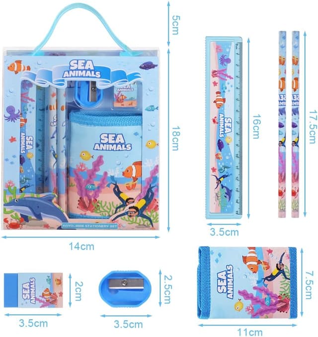 Detalle 2 de Vicloon Set Cancelleria Scuola Unicorn 7 pezzi