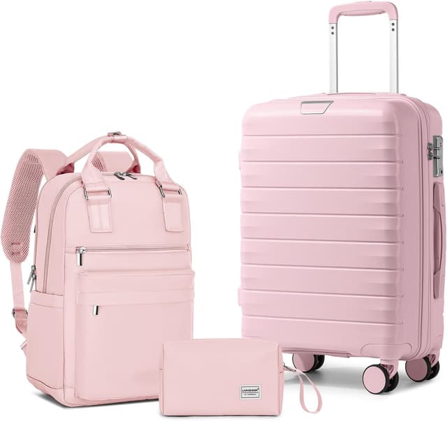 Detalle de LARVENDER 3-Piece Hardside Luggage Set 20in