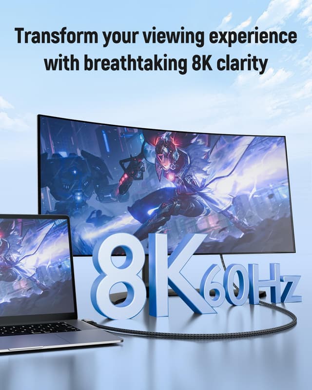 Detalle de AGFINEST USB4 Right Angle USB-C to USB-C Cable (up to 100W, 40Gbps, 8K60Hz) for Thunderbolt 3/4