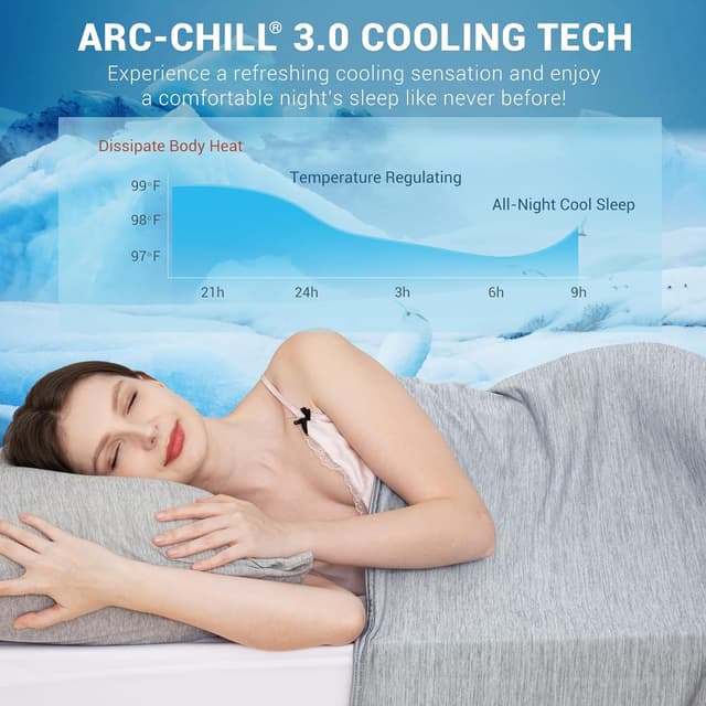 Detalle de Elegear Queen Cooling Blanket (Arc-Chill 3.0) — Absorbs Heat to Help Keep You Cool for Night Sweats
