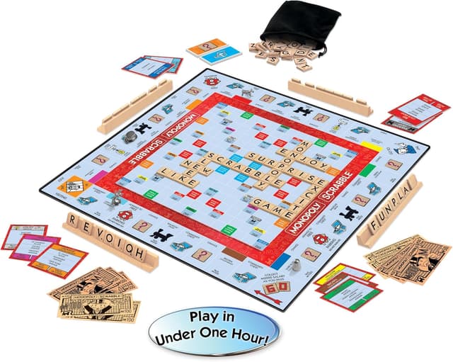 Detalle 2 de Winning Moves Monopoly Scrabble Game 2โ4 Players ๐ฒ