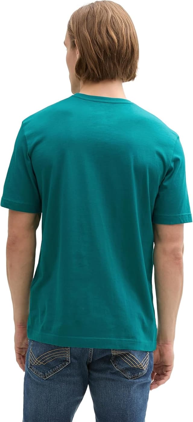 Detalle de TOM TAILOR 1045833 T-Shirt Uomo in tessuto leggero, vestibilità regolare per l’uso quotidiano