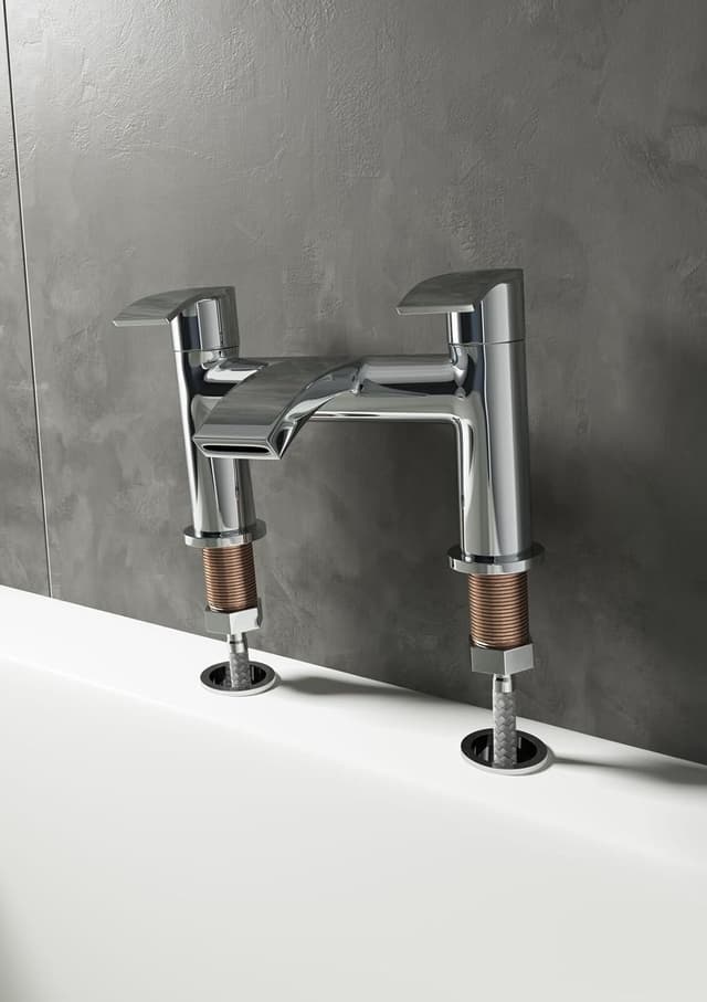 Detalle 2 de Cassellie Bath Mixer Tap Easy Fix Fast Fit Kit with Quick Release Fittings (Chrome Brass)