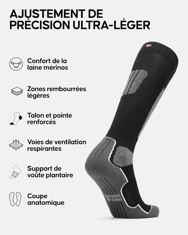 Thumbnail 1 de DANISH ENDURANCE Chaussettes Ski mérinos