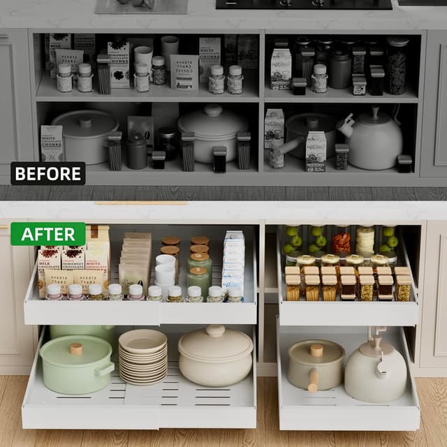 Detalle de PAKETA 4-Pack Pull Out Cabinet Organizer 21"