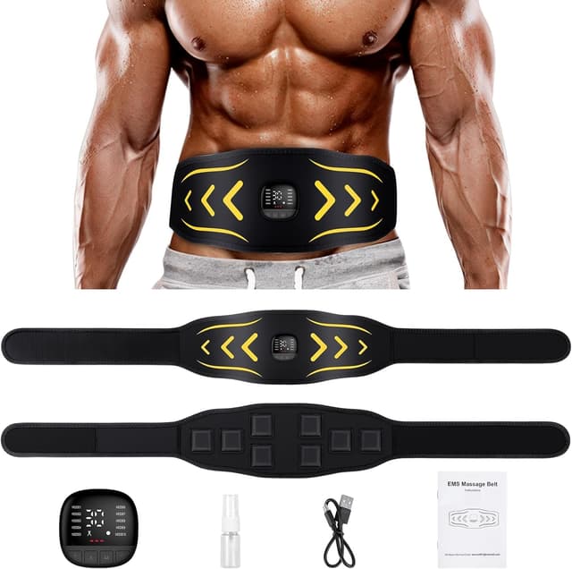 Detalle de Unegnel Elettrostimolatore Muscolare EMS per addominali (10 modalità, 30 intensità) ricaricabile USB-C