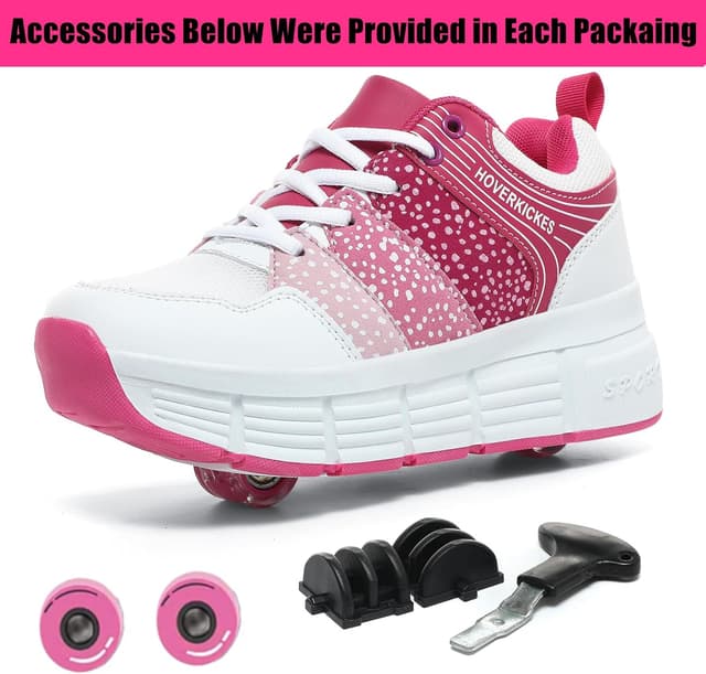 Detalle de HOVERKICKES LED Roller Skate Shoes for Kids with Detachable Wheels (Rechargeable, Light-Up)