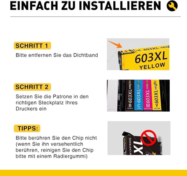 Detalle 2 de DOREINK 603XL 12er Pack Druckerpatronen für Epson
