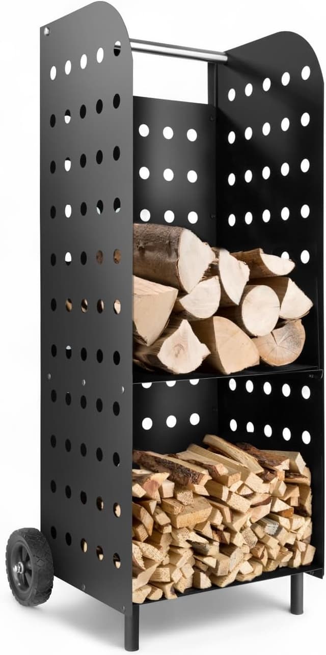 Imagen de tectake Carretilla de Chimenea con ruedas 🪵 en OfertitasTOP