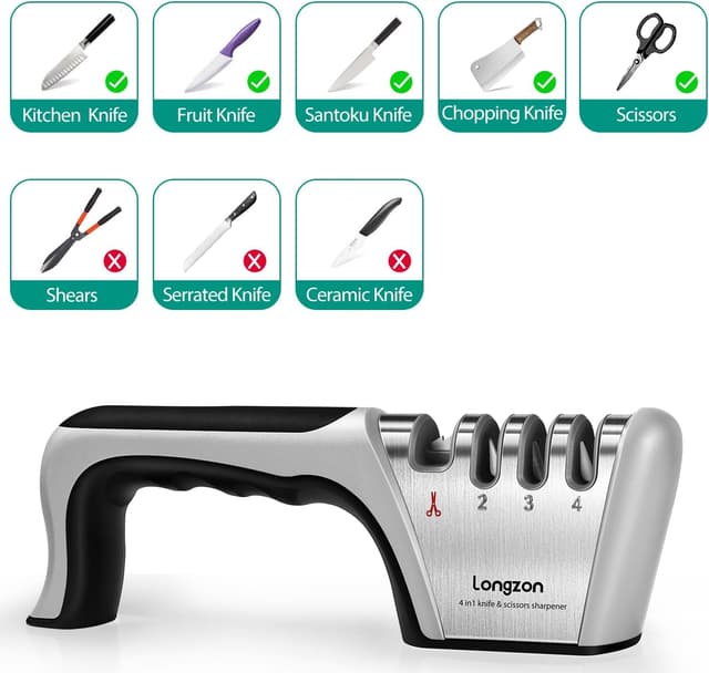 Detalle de Longzon 4-in-1 Knife Sharpener 🔪