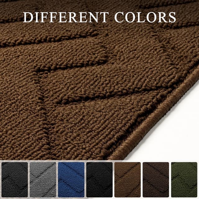 Detalle de Biscpro Door Mat 50x150cm (Dark Brown) – Indoor washable, non-slip dirt-trapper