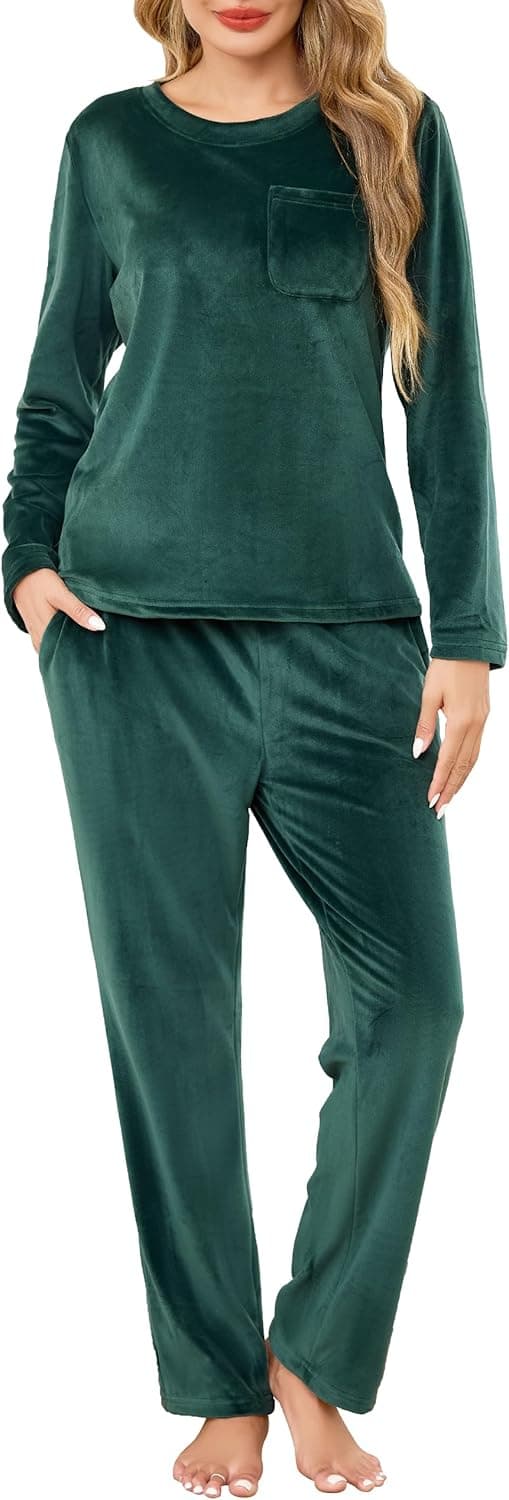 Thumbnail 6 de Lovasy Women’s Warm Fleece Pyjamas Set with Pockets (Long Sleeve, V-neck)