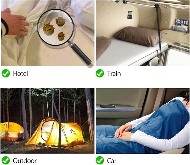 Detalle de MYCARBON Sacco Lenzuolo 100% cotone 220x90 cm traspirante antibatterico anti-odore