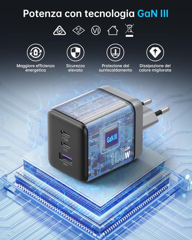 Thumbnail 5 de NOVOO Caricatore USB C 100W per laptop e smartphone