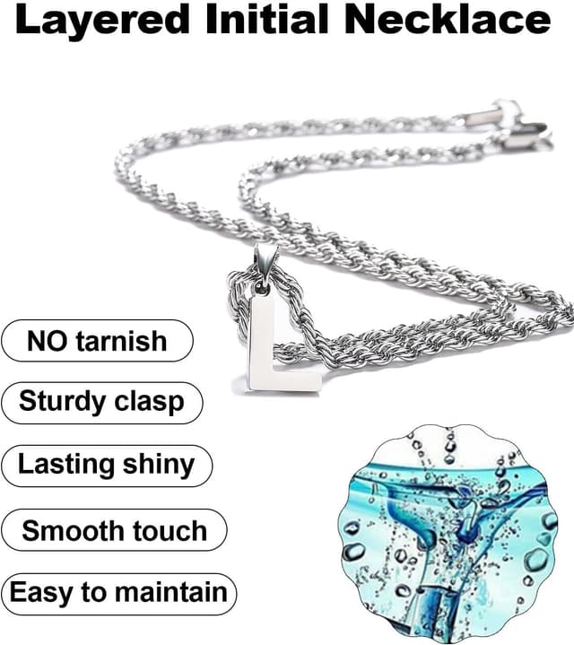 Detalle de Rajputana layered initial A-Z necklace