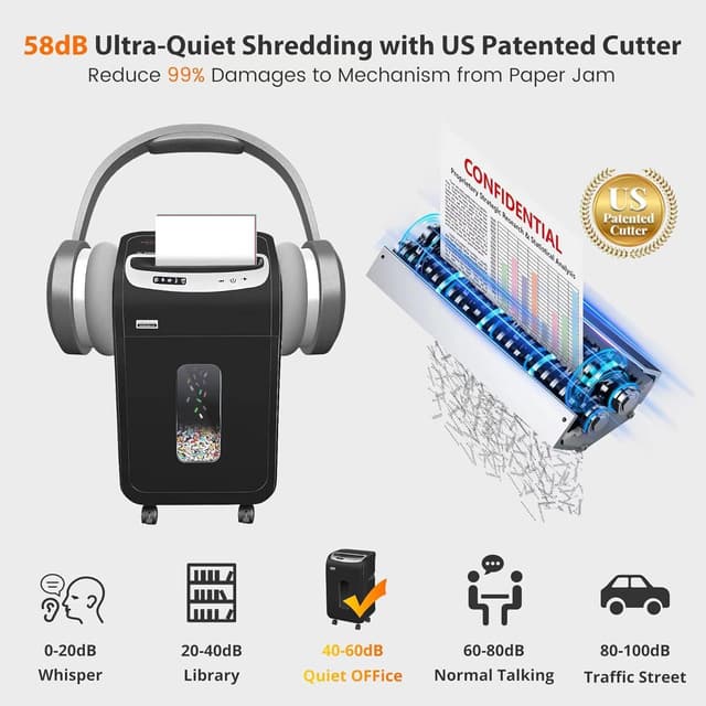 Detalle 2 de VidaTeco Mirco-Cut 18‑sheet shredder P‑4 🗑