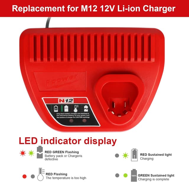 Thumbnail 6 de Powarobor M12 12V 3,0Ah caricabatterie