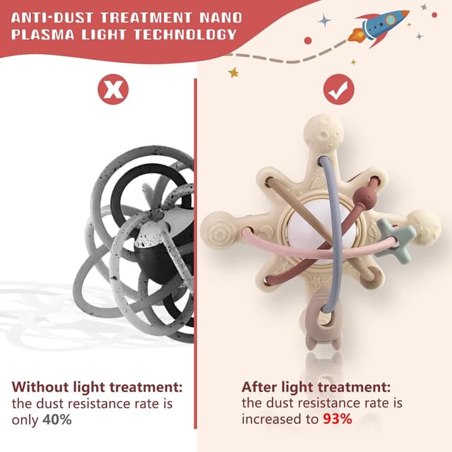 Detalle de sygreatweek Sensory Teething Toys – Soft Silicone Grabbing Ball for Baby Chewing (Dark)