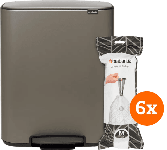 Detalle de Brabantia Bo Pedal Bin 60 Liter Platinum