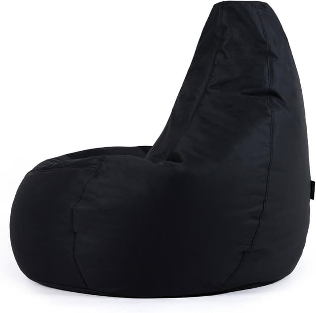 Detalle 2 de Bean Bag Bazaar Dalton Gaming Bean Bag Chair (Black) – Water Resistant Fabric, Indoor & Outdoor Use (Filling Included)