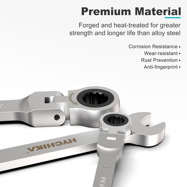 Detalle de HYCHIKA Ratchet Spanner Set 9pc 6-19 mm