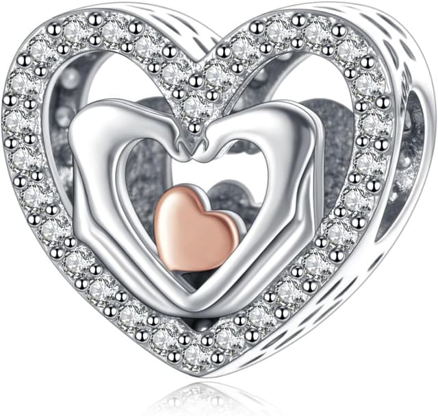 Detalle de Rimgoris breloque en argent sterling 925 en forme de cœur/clé et serrure « I LOVE YOU »
