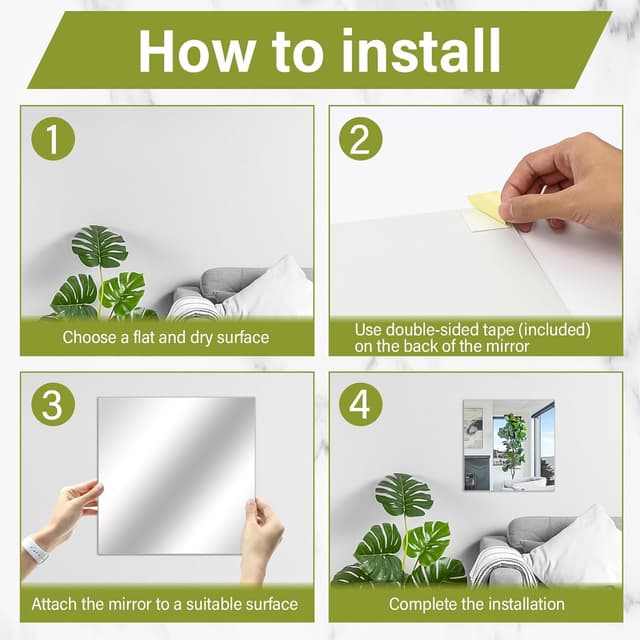 Detalle de Stick On Mirror 4pcs, 30 x 21cm