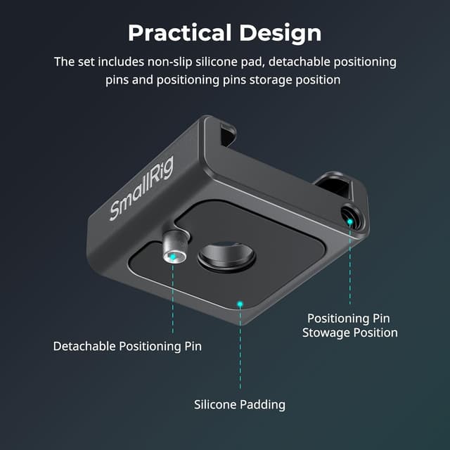 Detalle 2 de SMALLRIG Anti-Twist Cold Shoe Mount Adapter (4 Stück) mit 1/4"-20 Schrauben – kompatibel mit SmallRig Cage 5033
