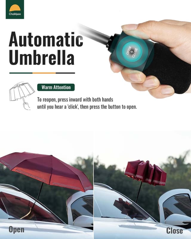 Detalle de Sturmfester Regenschirm 370 g mit Reflexstreifen