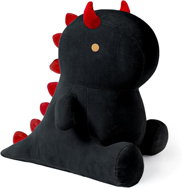 Detalle de shownicer Plüsch-Dinosaurier als Kuscheltier & Wurfkissen (Schwarz, 45 cm)