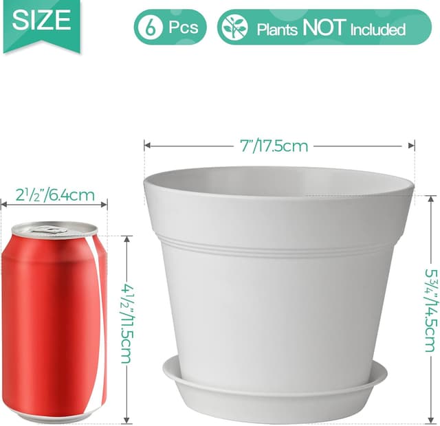 Detalle 2 de T4U 17.5cm plastic plant pots 6 pack