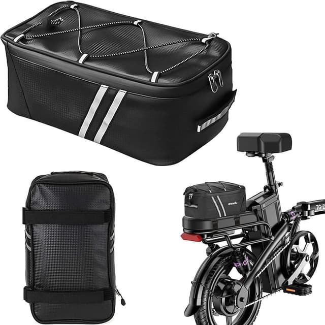Detalle de Fahrrad Gepäckträgertasche (Hecktasche) – wasserdicht, reflektierende Gurte, 8L