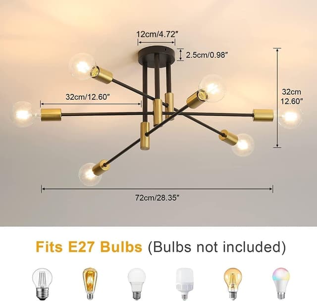 Detalle 2 de Comely Lampadario Sputnik 6 luci E27