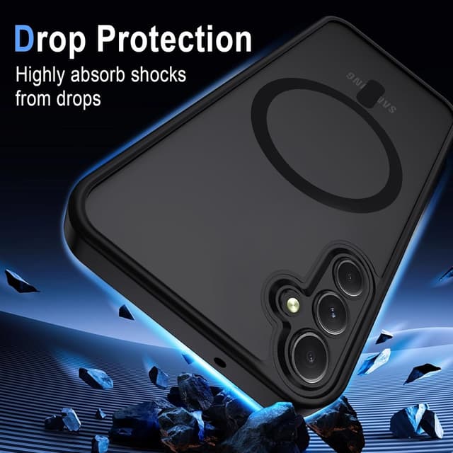 Detalle 2 de Coque XTCASE pour Samsung Galaxy S25 5G magnétique compatible MagSafe, dos translucide mat noir