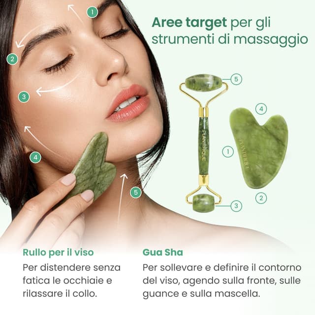 Thumbnail 3 de PLANTIFIQUE Rullo di giada viso con Gua Sha — kit massaggio 🧖♀