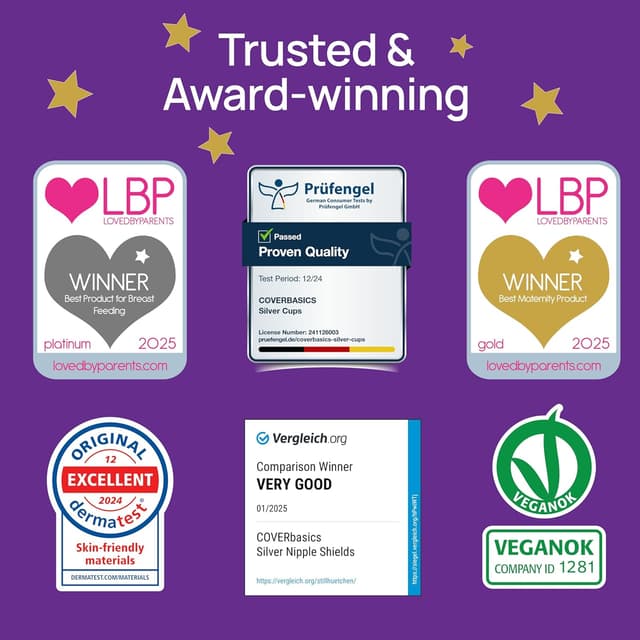 Detalle 2 de COVERbasics Original Italian Silver Nursing Cups