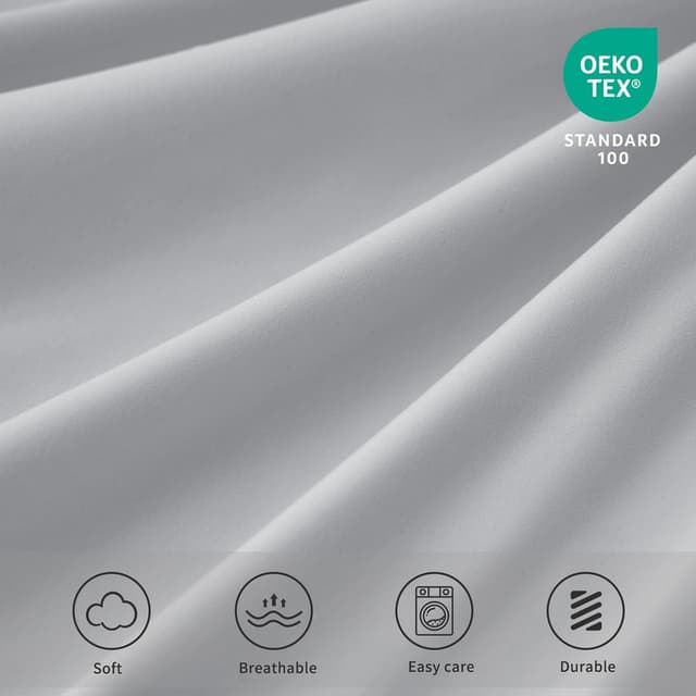 Detalle 2 de Tifschlaf Tifschlaf Pillow Cases 2 Pack (Light Grey) – Super-Soft Brushed Microfibre Standard Queen Pillow Covers, Envelope Closure, 50x75 cm