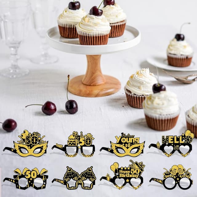 Thumbnail 6 de COLANANA Birthday Party Glasses Decoration (8-piece set) – fun paper eyeglasses for birthday photo booths