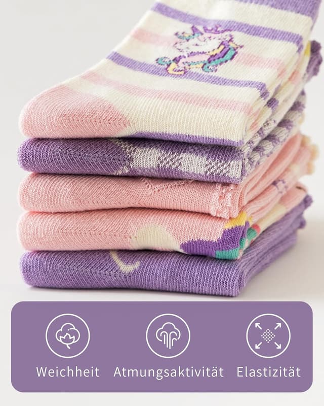 Thumbnail 6 de Kyopp 10/5 Paar Kinder-Socken (Mädchen & Jungen) mit lustigen Tiermotiven aus Baumwolle – Crew für Winter/ Sommer