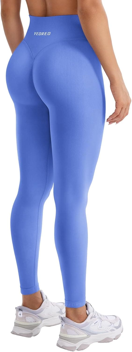 Detalle de YEOREO Damen Sport-Leggings „Invisible Scrunch“ mit hoher Taille (90% Nylon, 10% Elasthan)