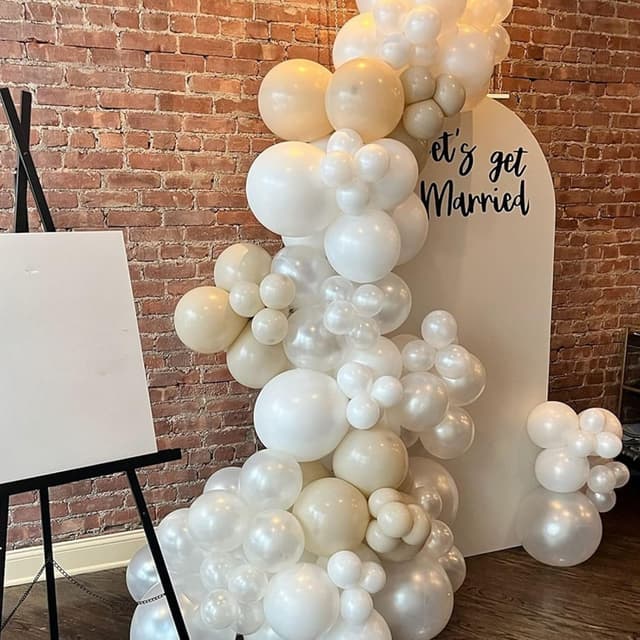 Detalle de Pearl White Balloons (52 Pack) 12-Inch Pearl Double-Stuffed Latex Balloons for Parties
