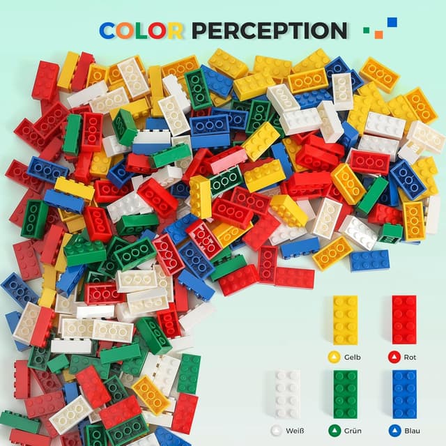 Detalle 2 de HUIZDQ 2x4 500-piece building bricks set (multicolour) for creative, compatible builds