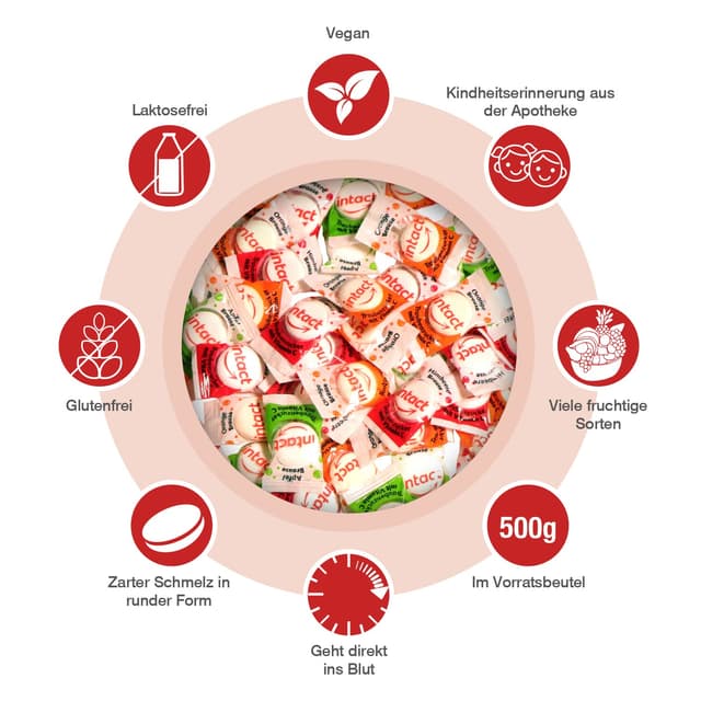 Detalle 2 de intact Traubenzucker Bonbons, 500 g