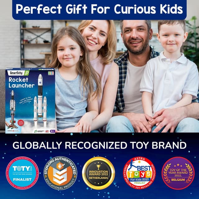 Detalle de Smartivity Rocket Launcher STEM Kit (Ages 6–12) — Build Your Own Rocket & Launch It