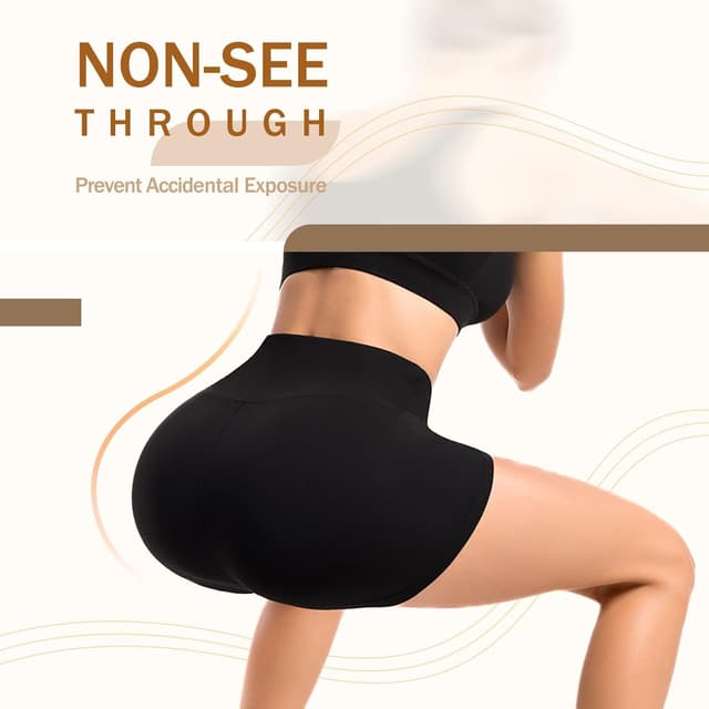 Detalle de Sanpetix Women’s Gym Shorts (Black) – cycling shorts for workouts, running, yoga & biker training