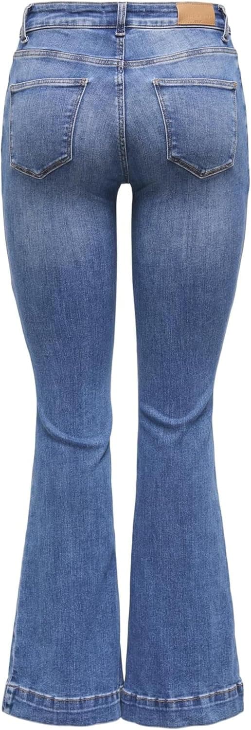 Detalle 2 de ONLY Onlblush Mid Retroflared DNM Dia550 NOOS: jeans svasati da donna dallo stile retro