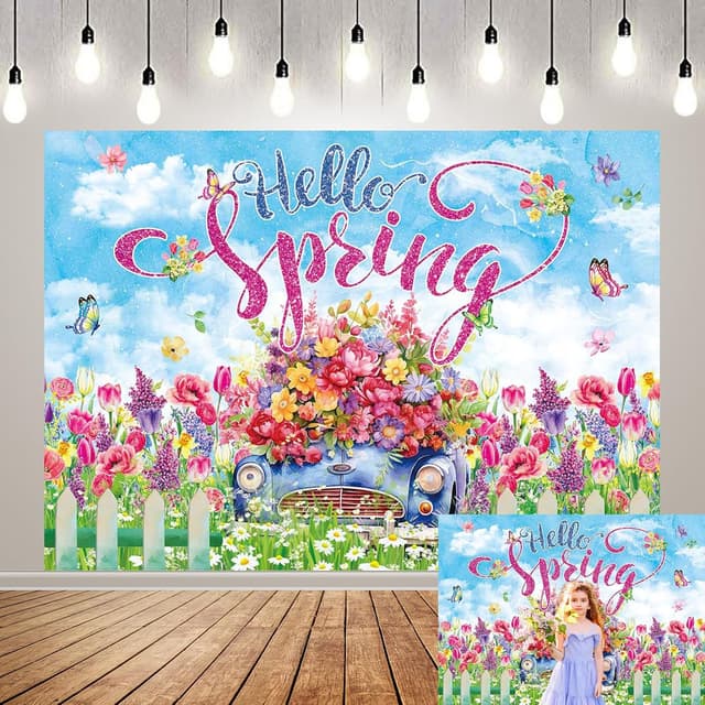 Detalle de Fotohintergrund Hello Spring 2,1 m x 1,5 m